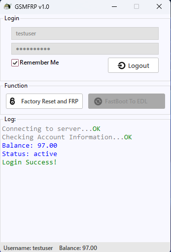 GSM FRP Tool Interface